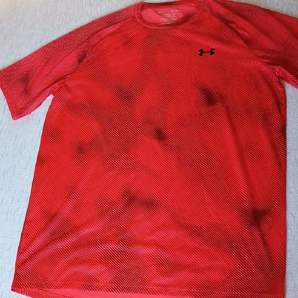 Under Armour Men's Vibrant Red Short Sleeve Tee Size LGT